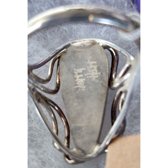 Ring Band Montana Agate Silver Stone 25 x 10 mm Size 10  6.3 gr   Jerry Fran Har - Picture 4 of 15